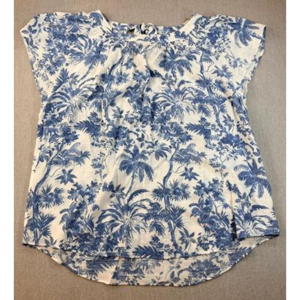 LC Lauren Conrad Tropical Toile Shell Top Blouse Women's Size L Floral